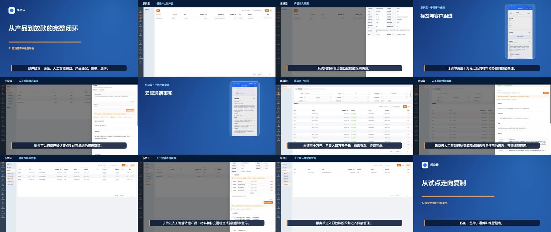 乐贷云 Web 管理端与微信小程序业务闭环演示